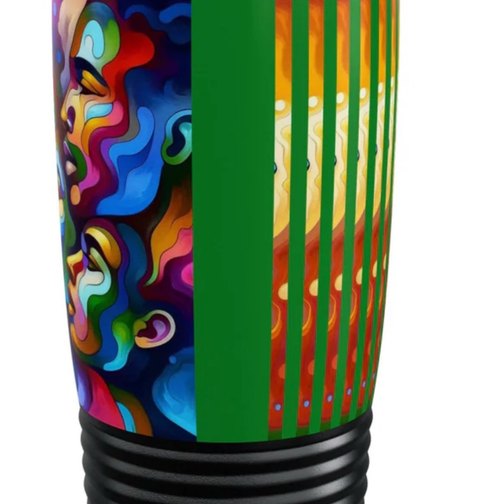 Multicolor Abstract Faces Tumbler - Picture 3 of 6